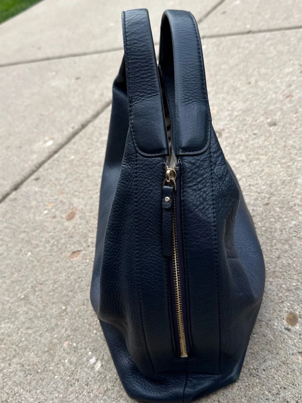 kate spade New York Navy Pebbled Leather Hobo Bag